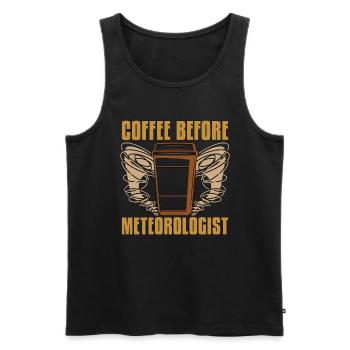 Météorologue Café Prévisions Météo Amateur De Café - Débardeur bio Premium Homme - noir - Devant - Michal (187cm)