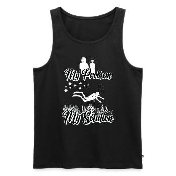 Biologiste marin Mon problème Mon pictogramme Maman Papa - Débardeur bio Premium Homme - noir - Devant - Michal (187cm)