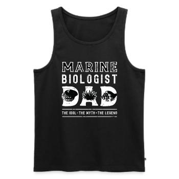 Biologiste marin Papa L’idole L’océanologue - Débardeur bio Premium Homme - noir - Devant - Michal (187cm)