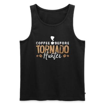 Tornado Hunter Coffee Storm Hunter Coffee Lover - Men's Premium Organic Tank Top - black - Front - Michal (187cm)