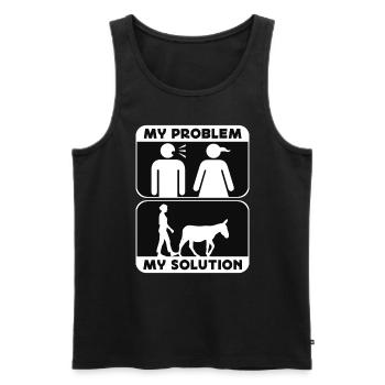 Donkey Lover My Problem My Solution Pictogram Mom - Men's Premium Organic Tank Top - black - Front - AI Model Male 178 light (178cm)
