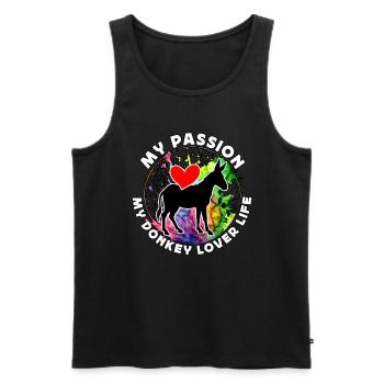 Donkey Lover My Passion My Donkey Farm Animal - Men's Premium Organic Tank Top - black - Front - AI Model Male 178 light (178cm)