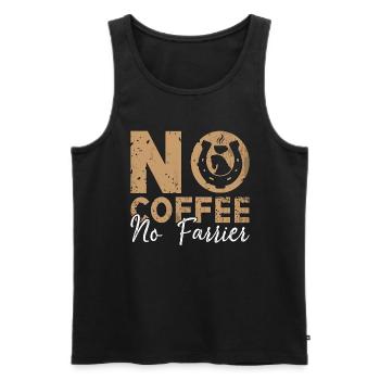 Maréchal-ferrant Pas de café Pas de métallurgie Amateur de café - Débardeur bio Premium Homme - noir - Devant - Michal (187cm)