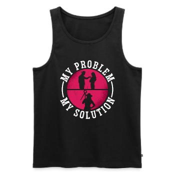 Farrier My Problem My Solution Pictogram Mom Dad - Männer Premium Bio Tank Top - Schwarz - Vorne - Michal (187cm)