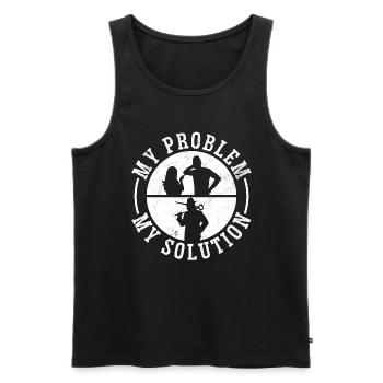 Farrier My Problem My Solution Pictogram Dad Mom - Männer Premium Bio Tank Top - Schwarz - Vorne - Michal (187cm)