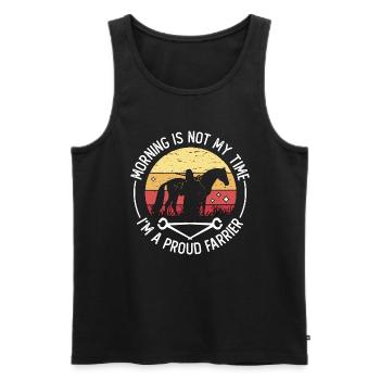 Farrier Morning Is Not My Time I'm A Metalsmith - Men's Premium Organic Tank Top - black - Front - Michal (187cm)