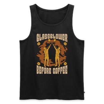 Glassblower Before Coffee Glassworker Coffee Lover - Männer Premium Bio Tank Top - Schwarz - Vorne - Michal (187cm)