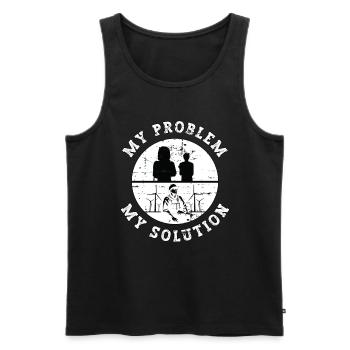 Wind Turbine Tech My Problem My Pictogram Dad Mom - Männer Premium Bio Tank Top - Schwarz - Vorne - Michal (187cm)