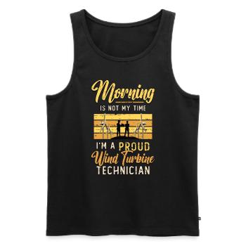 Wind Turbine Tech Morning Is Not My Time Windmill - Männer Premium Bio Tank Top - Schwarz - Vorne - Michal (187cm)
