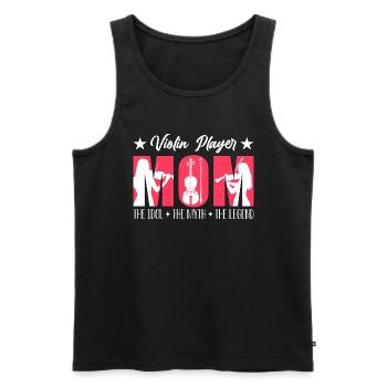 Violoniste Maman L’idole Le mythe Le violoniste - Débardeur bio Premium Homme - noir - Devant - Michal (187cm)