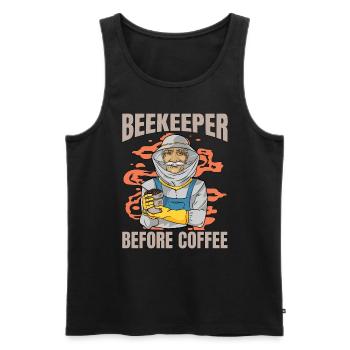 Beekeeper Before Coffee Bee Farmer Coffee Lover - Men's Premium Organic Tank Top - black - Front - AI Model Male 178 light (178cm)