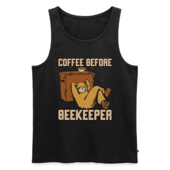 Beekeeper Coffee Before Beekeeping Coffee Lover - Men's Premium Organic Tank Top - black - Front - AI Model Male 178 light (178cm)