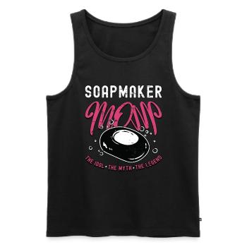 Soapmaker Mom The Idol The Myth The Soapmaking - Men's Premium Organic Tank Top - black - Front - AI Model Male 178 light (178cm)