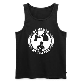 Mechanical Engineer My Problem My Pictogram Dad - Männer Premium Bio Tank Top - Schwarz - Vorne - Michal (187cm)
