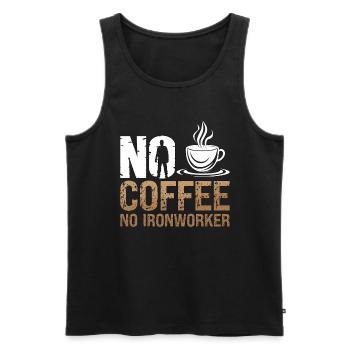 Ironworker No Coffee No Locksmith Coffee Lover - Men's Premium Organic Tank Top - black - Front - AI Model Male 178 light (178cm)