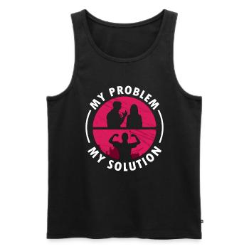 Ironworker My Problem My Pictogram Mom Metalworker - Men's Premium Organic Tank Top - black - Front - AI Model Male 178 light (178cm)