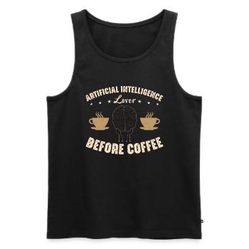 Artificial Intelligence Lover Before Robots Coffee - Men's Premium Organic Tank Top - black - Front - Michal (187cm)