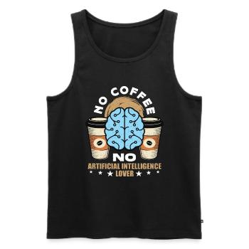 Artificial Intelligence No Coffee No Cyborg Coffee - Men's Premium Organic Tank Top - black - Front - Michal (187cm)