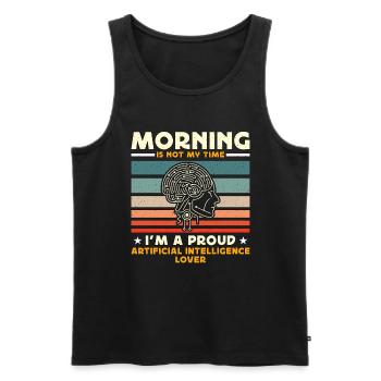 Artificial Intelligence Morning Is Not My Robots - Men's Premium Organic Tank Top - black - Front - Michal (187cm)