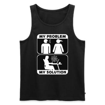 Artificial Intelligence My Problem Pictogram Mom - Men's Premium Organic Tank Top - black - Front - Michal (187cm)