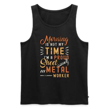 Sheet Metal Worker Morning Is Not My Time Welder - Men's Premium Organic Tank Top - black - Front - AI Model Male 178 light (178cm)