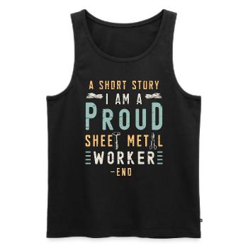 Sheet Metal Worker A Short Story I Am Metal Worker - Men's Premium Organic Tank Top - black - Front - AI Model Male 178 light (178cm)
