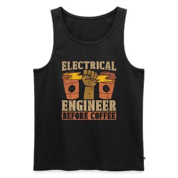 Electrical Engineer Before Lineman Coffee Lover - Männer Premium Bio Tank Top - Schwarz - Vorne - Michal (187cm)