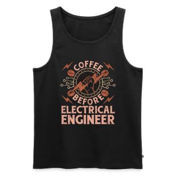 Electrical Engineer Coffee Electrical Coffee Lover - Men's Premium Organic Tank Top - black - Front - AI Model Male 178 light (178cm)