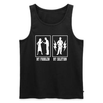 Electrical Engineer My Problem My Pictogram Dad - Männer Premium Bio Tank Top - Schwarz - Vorne - Michal (187cm)