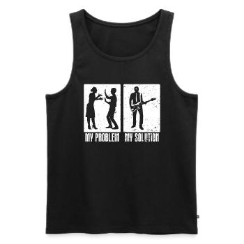 Bassiste Mon Problème Mon Pictogramme Papa Maman - Débardeur bio Premium Homme - noir - Devant - Michal (187cm)