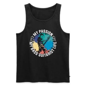 Bass Guitarist My Passion My Bass Electric Guitar - Männer Premium Bio Tank Top - Schwarz - Vorne - Michal (187cm)