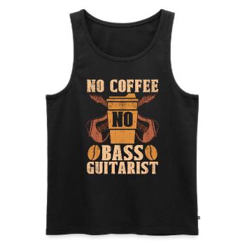 Guitariste basse Pas de café Pas de musicien Amateur de café - Débardeur bio Premium Homme - noir - Devant - Michal (187cm)