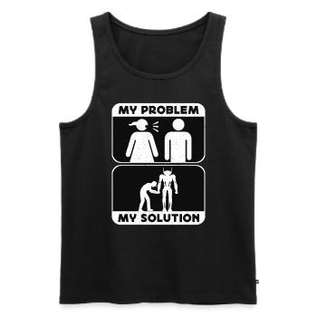 Robotics Lover My Problem My Pictogram Dad Mom - Men's Premium Organic Tank Top - black - Front - Michal (187cm)