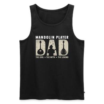 Joueur de mandoline Papa L’idole La musique Bluegrass - Débardeur bio Premium Homme - noir - Devant - Michal (187cm)