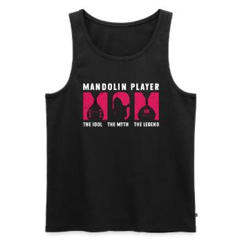 Joueur de mandoline maman l’Idole Instrument de musique - Débardeur bio Premium Homme - noir - Devant - Michal (187cm)