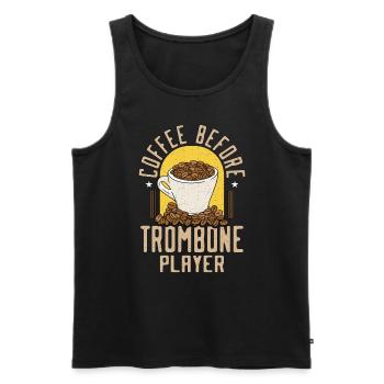 Trombone Player Coffee Brass Band Coffee Lover - Männer Premium Bio Tank Top - Schwarz - Vorne - Michal (187cm)