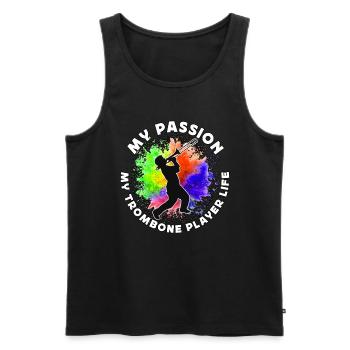 Trombone Player My Passion My Trombone Trombonist - Men's Premium Organic Tank Top - black - Front - Michal (187cm)