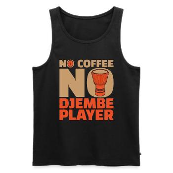 Djembe Player No Coffee No Drummer Coffee Lover - Men's Premium Organic Tank Top - black - Front - AI Model Male 178 light (178cm)