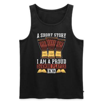Djembe Player A Short Story I Am A Percussionist - Men's Premium Organic Tank Top - black - Front - AI Model Male 178 light (178cm)