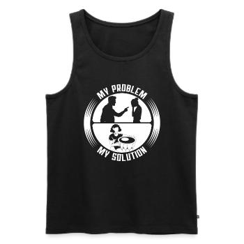 Djembe Player My Problem My Pictogram Mom Dad - Men's Premium Organic Tank Top - black - Front - AI Model Male 178 light (178cm)