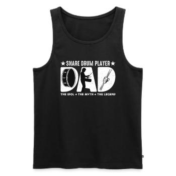 Snare Drum Player Dad The Idol The Myth Drummer - Men's Premium Organic Tank Top - black - Front - AI Model Male 178 light (178cm)