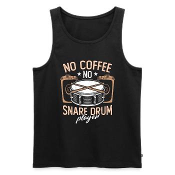 Snare Drum Player No Coffee No Drums Coffee Lover - Men's Premium Organic Tank Top - black - Front - AI Model Male 178 light (178cm)