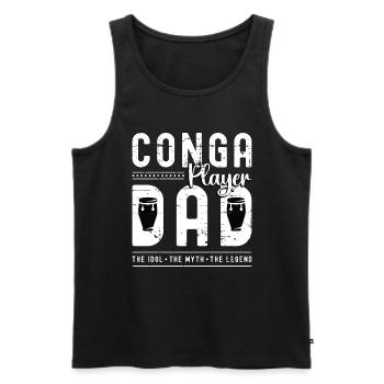 Papa joueur de conga L’idole Le mythe Le tambour de conga - Débardeur bio Premium Homme - noir - Devant - Michal (187cm)
