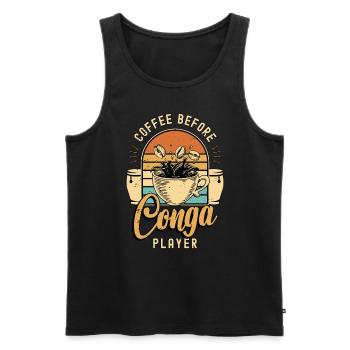Conga Player Coffee Before Congas Coffee Lover - Männer Premium Bio Tank Top - Schwarz - Vorne - Michal (187cm)