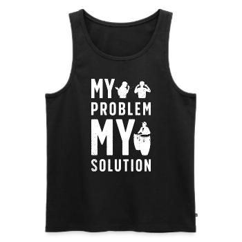 Conga Player My Problem My Pictogram Dad Drummer - Männer Premium Bio Tank Top - Schwarz - Vorne - Michal (187cm)