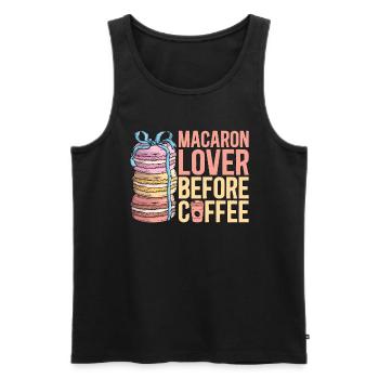 Macaron Lover Before Coffee Baking Coffee Lover - Men's Premium Organic Tank Top - black - Front - Michal (187cm)