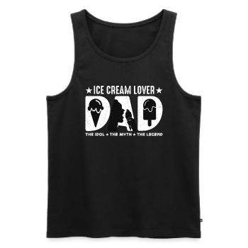 Amateur de crème glacée Papa L’idole Le mythe Cône de crème - Débardeur bio Premium Homme - noir - Devant - Michal (187cm)