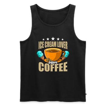 Ice Cream Lover Before Cream Cone Coffee Lover - Men's Premium Organic Tank Top - black - Front - Michal (187cm)