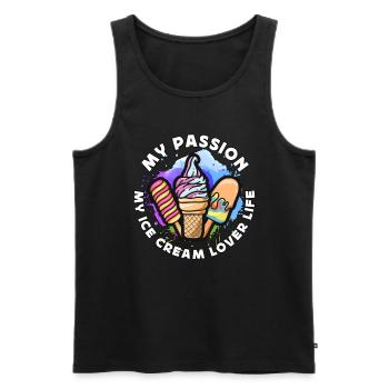 Amateur de crème glacée Ma passion Ma crème glacée Sweet Ice - Débardeur bio Premium Homme - noir - Devant - Michal (187cm)