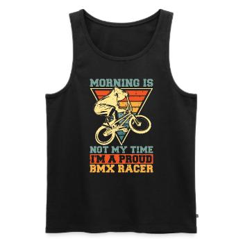 BMX Racer Morning Is Not My Time I'm A Cyclist - Männer Premium Bio Tank Top - Schwarz - Vorne - Michal (187cm)